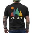 Retro Vintage Van Life Vanlife Camper Camping Sunset Men's Back Print T-Shirt