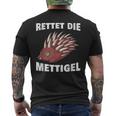 Rettet Die Mettigel Mettbrötchen Minced Meat Minced Meat Peter Mett T-Shirt mit Rückendruck