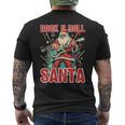 Rock N Roll Papá Noel Tocando La Guitarra Navidad Camiseta Hombre Estampado Espalda