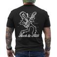 Rockabilly Esqueleto Rock & Roll Esqueleto Rockero Camiseta Hombre Estampado Espalda
