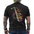 Saxophone Colourful Musician Saxophone For Saxophonists T-Shirt mit Rückendruck