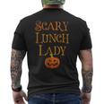 SCARY LUNCH LADY Pun Squad School Food Service Boo Crew Men's Back Print T-Shirt