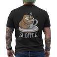 Sloth Sleep At Cup Of Coffee Sloth Sloffee Men's Back Print T-Shirt