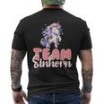 Team Einhorn Lustiges Familie Damen Herren Kinder T-Shirt mit Rückendruck