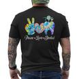 Tie Dye Heart Th Cute Dentist Peace Love Dental Men's T-shirt Back Print