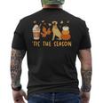 Tis The Season Great Dane Dog Fall Autumn Pumpkin Coffee Men's Back Print T-Shirt