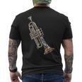 Trumpet Music Instrument Motif Art Trumpet Men's Back Print T-Shirt