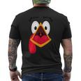 Turkey Face Pilgrim Thanksgiving Costume Men's Back Print T-Shirt