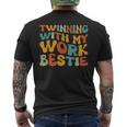 Twinning With My Work Bestie Spirit Week Best Friend Twin Men's T-shirt Back Print