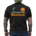 Vintage Montauk Beach Sunset Men's Back Print T-Shirt