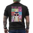 Vintage Taylor First Name Personalized Cat Birthday Party Men's T-shirt Back Print