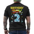 Western Family Birthday Boy 2 Cowboy 2Nd Birthday Men's T-shirt Back Print