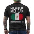 My Wife Is Mexican Nothing Scares Me Mexico Flag Proud Men's Back Print T-Shirt