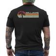 Williams Surname 80s 90s Vintage Sunset With Palm Trees Men's Back Print T-Shirt