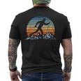Winter Sports Vintage Sunset Cross-Country Skiing Men's Back Print T-Shirt