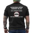 Zollbeamter Morgens Tired Slogan T-Shirt mit Rückendruck