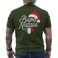 Buon Natale Italian Christmas Christmas Italy Flag Heart T-Shirt mit Rückendruck