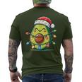 Festive Avocado Santa Christmas Lighting T-Shirt mit Rückendruck