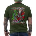 Fireman Santa Claus Fire Brigade Ugly Christmas T-Shirt mit Rückendruck