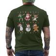 Christmas Reindeer Penguin Graphic With Santa Hat T-Shirt mit Rückendruck