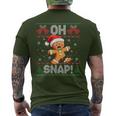Gingerbread Man Oh Snap Christmas Ugly Xmas Sweater Men's T-shirt Back Print