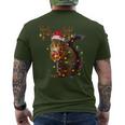 Squirrel Christmas Tree Lights Reindeer Christmas T-Shirt mit Rückendruck