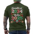 Goodbye 2024 Hello 2025 Merry Christmas Happy New Year 2025 T-Shirt mit Rückendruck