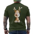 Happy Reindeer I Deer Wild Animal Elk Christmas Fun T-Shirt mit Rückendruck