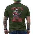 Heavy Metal Santa Claus Rock Holiday Navidad Música Rock Camiseta Hombre Estampado Espalda