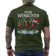 Merry Christmas Reindeer Fairy Lights Santa Claus T-Shirt mit Rückendruck