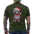 Raccoon Ugly Sweater Santa Hat Christmas T-Shirt mit Rückendruck