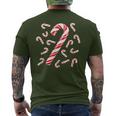 Red And White Candy Cane Santa Christmas Men's T-shirt Back Print