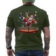 Santa Wrestling Christmas Wrestler Matching Sport Lover T-Shirt mit Rückendruck