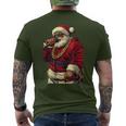 Vintage Santa Claus Hip-Hop Rapper Christmas Black Men Men's T-shirt Back Print