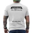 70Th Birthday 70 Years Guest Book Guest List Party T-Shirt mit Rückendruck