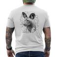 African Wild Dog Close-Up On Vintage Africa Map Safari Theme Men's Back Print T-Shirt