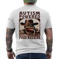 Autism Powered FCk Machine Meme Frog Cowboy Autistic Men's T-shirt Back Print