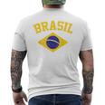 Brazilian National Flagintage Patriotic Football Brazil Green T-Shirt mit Rückendruck