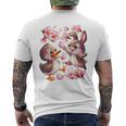 Canard Et Lapin Fleur De Cerisier Fleur Sakura T-shirt imprimé au dos