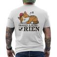 Chat Humour Travail À Faire Rien Idée Sommeil Flemme T-shirt imprimé au dos