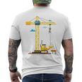 Children's 2Nd Birthday Boys With Crane And Digger Construction Site T-Shirt mit Rückendruck