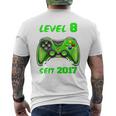 Children's Level 8 Birthday Boy Gamer 2017 8Th Birthday T-Shirt mit Rückendruck