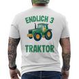 Children's Tractor Boys 3 Years 3Rd Birthday Boys Tractor T-Shirt mit Rückendruck