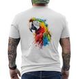 Colourful Parrot Watercolor T-Shirt mit Rückendruck