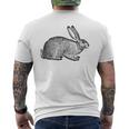 Cool Vintage Country Farm Animal Rabbit Hare Bunny Men's Back Print T-Shirt