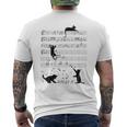 Cute Cat Music Noteintage Notes Musician T-Shirt mit Rückendruck