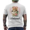 Delusional Coquette Cat Kitten Pink Bow Ribbon Y2k Aesthetic Men's T-shirt Back Print
