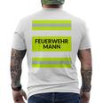 With Firefighter Costume Carnival Profession Red T-Shirt mit Rückendruck