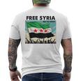 Free Syria Syria Revolution Freedon Flag Blue T-Shirt mit Rückendruck