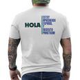 Saying Hola Estoy Aprendiendo Español Learn Spanish T-Shirt mit Rückendruck